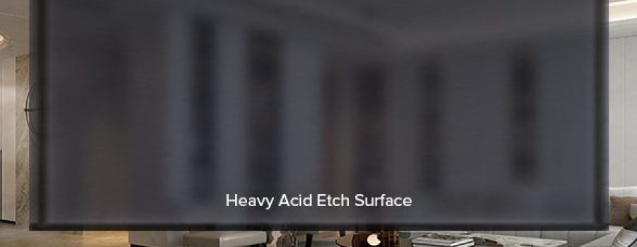 A banner of a rendering of the heavy acid surface etched custom laminated glass by Archetype Glass, part of the 2023 First Quarter Collection.