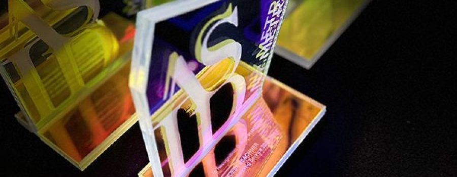 The NY ASID trophy, created by custom laminated glass manufacturer Archetype Glass