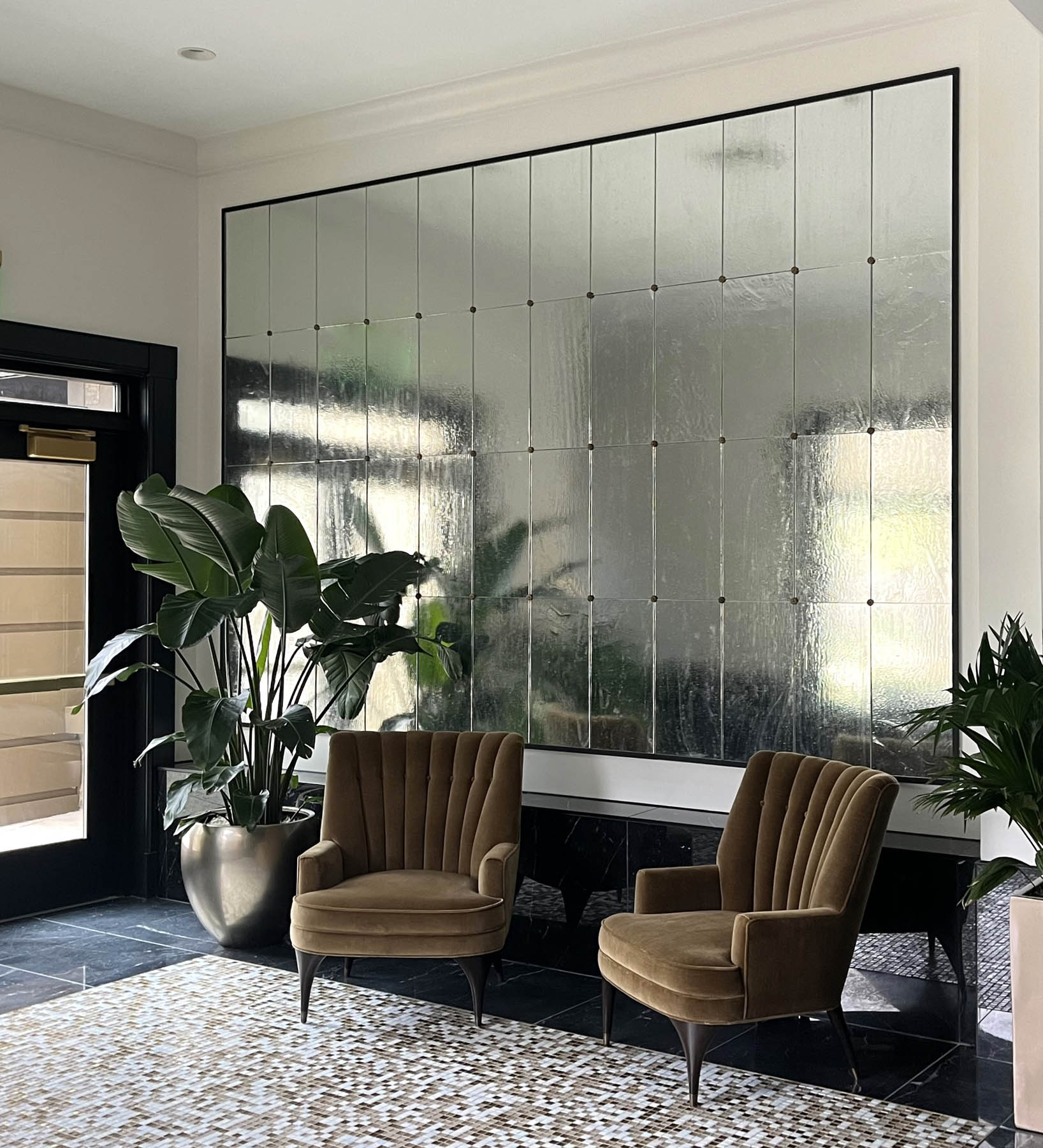 Textured Mirror and Antique Mirror Feature Walls