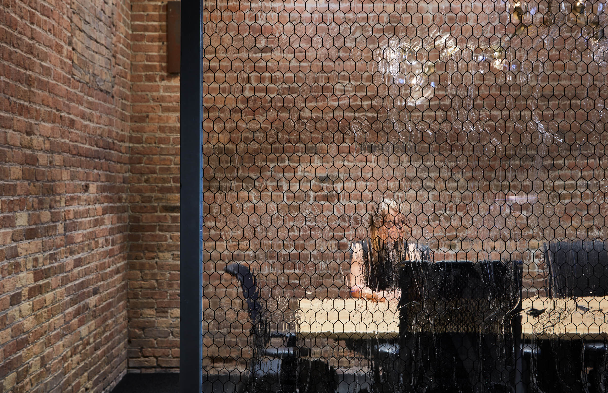Textured Graphic Glass Partition Wall